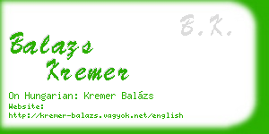 balazs kremer business card
